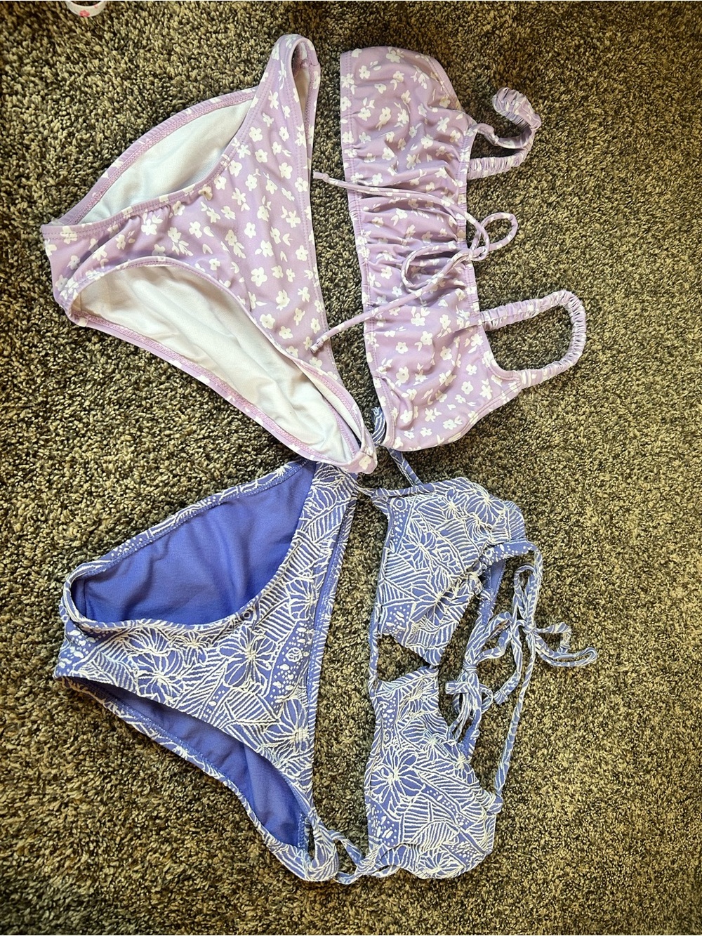 No Boundaries Lavender and Periwinkle Floral Two-Piece Swim Set